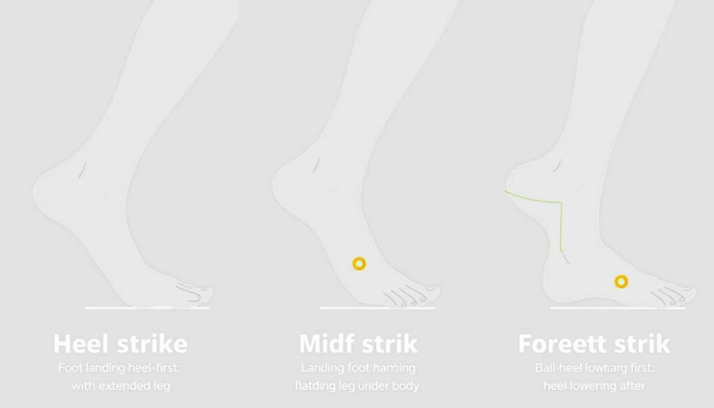 Comparison of different foot strike patterns in running