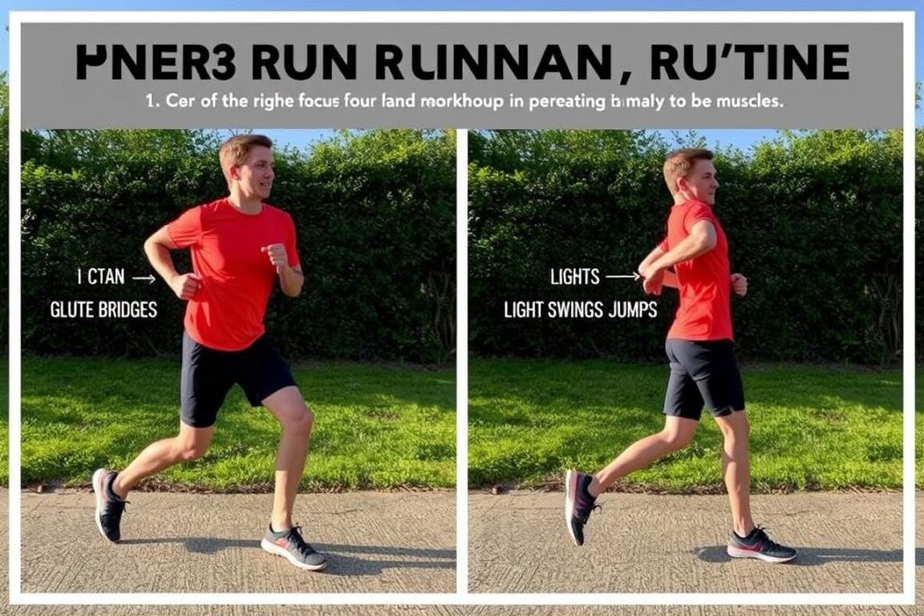Runner performing pre-run activation exercises before training