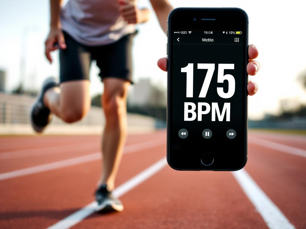 Runner practicing higher cadence with metronome app to prevent overstriding