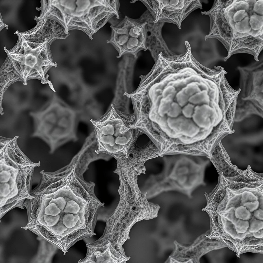Microscopic view of tendon cells (tenocytes) showing the effects of high glucose environment