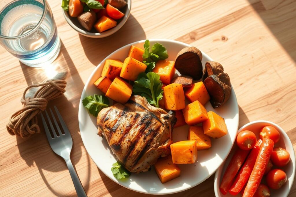 Nutritious meal for runners with protein and carbohydrates