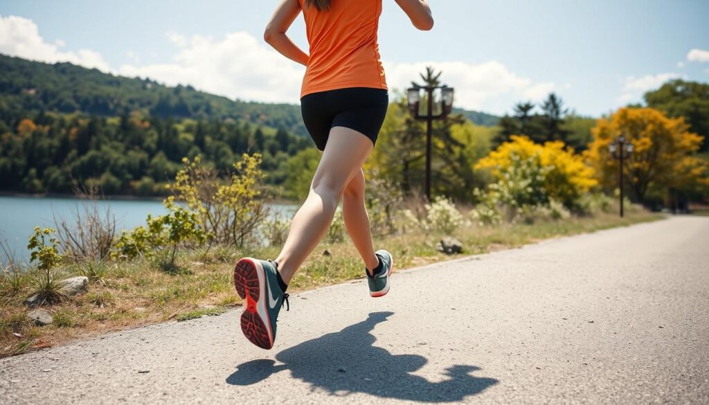 Person running after Achilles tendon healing