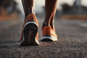a runner's feet in a proper footwear and recovery of achilles tendon injury